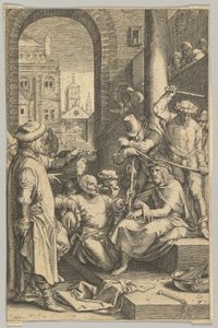 التتويج بالأشواك ، من آلام المسيح ، كاليفورنيا. 1623. بواسطة لودوفيكوس سيسيرام