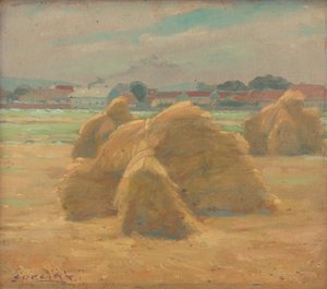 الحصاد ، حوالي 1910 (زيت على ظهر السفينة) بواسطة لودوفيت كورداك