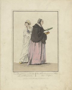 أم وابنتها في طريقهما إلى الكنيسة زوجة وابنة المواطن. الذهاب إلى الكنيسة / Une Femme bourgeoise & sa Fille، allant à l