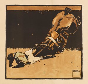 من Portfolio Turf. اثنا عشر صورة لسباق الخيل ، 1909. بواسطة لودفيج هولوين
