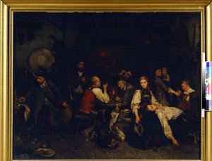 Lendemain de fete (صباح بعد الاحتفال). لوحة لودفيج كناوس (1829-1910) بواسطة لودفيج كناوس