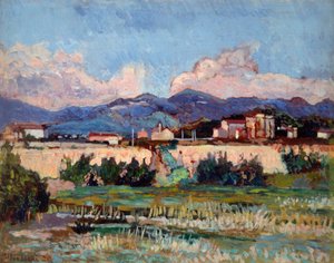 منازل وحدائق في Ardenza ، بواسطة Ulvi Liegi (1858-1939) ، زيت على لوح ، 27x34 سم بواسطة لويجي ليفي