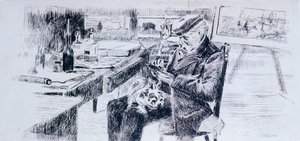 صورة للرسام جيوفاني فاتوري بواسطة لويجي ليفي (1858-1860-1939) ، رسم بواسطة لويجي ليفي