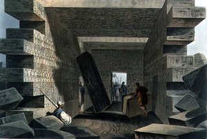 داخل معبد جوبيتر عمون ، اللوحة 71 من "مناظر في السيادة العثمانية" ، حانة. بواسطة روبرت بوير (1758-1834) 1810 (أكواتينت) بواسطة لويجي (بعد) ماير