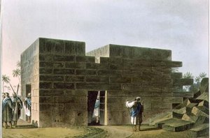 معبد جوبيتر عمون في ليبيا ، لوحة 70 من "مناظر في السيادة العثمانية" ، حانة. بواسطة روبرت بوير (1758-1834) 1810 (أكواتينت)