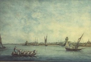 منظر لرودس من البحر بواسطة لويجي (بعد) ماير