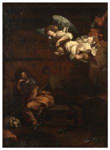 شمال ترانسبت ، مذبح سان روكو 1635 ، 45 ، جينوفسينو 1645 ، إعلان الموت في السجن ، رسمت أسفل اليمين بواسطة لويجي ميرادوري
