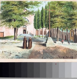 منظر لكنيسة Capuchin ، جنوة (الرسم والألوان المائية ، حوالي 1825) بواسطة لويجي جاريبو