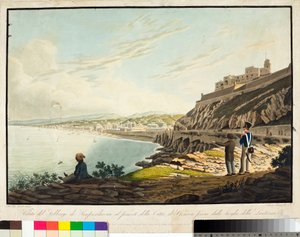 منظر لمنطقة سامبيردارينا غرب جنوة ، من المنارة. (الحفر ، 1813-1814) بواسطة لويجي جاريبو