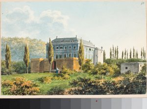 منظر لفيلا على الأرجح في منطقة ألبارو ، جنوة (ألوان مائية ، حوالي 1825) بواسطة لويجي جاريبو