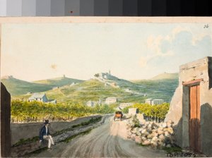 عرض على الحرم Nostra Signora del Monte ، جنوة (Watercolor ، كاليفورنيا 1825) بواسطة لويجي جاريبو