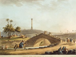 مصر ، جسر فوق قناة الإسكندرية ، رسم لويجي ماير ، نقش بواسطة لويجي ماير
