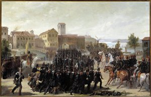 الاستيلاء على مدينة Peschiera del Garda من قبل البيدمونتيين ، 30 مايو 1848 (زيت على قماش بواسطة لويجي مورجاري