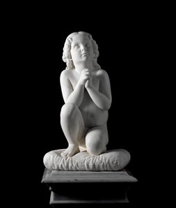 صبي صغير يصلي تمثالًا رخاميًا للويجي بامبالوني (1791-1847) ، حوالي عام 1827. من مجموعة الأمير أودون دي سافويا. خافت. 68x38x30 cm جينات ، معرض فني حديث ، الجرد. 919 بواسطة لويجي بامبالوني