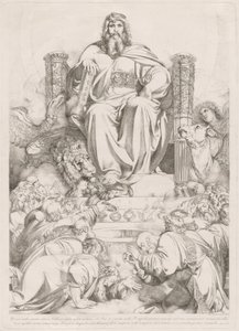 Et ecce posita erat in coelo ... (الله الابن في الجلالة على العرش محاطًا بالمخلوقات الأربعة ويعبده الأربعة والعشرون شيخًا) بواسطة لويجي ساباتيلي الأول