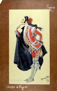 تمثيل شخصية فيغارو ، "حفل زفاف فيجارو" بقلم فولفغانغ أماديوس موزارت عام 1786. زي لويجي سابيلي كارامبا (1865-1936)