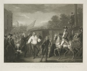 Lodewijk XVI bij het schavot الهدوء وسلوك لويس السادس عشر عند فراقه إيدجوورث / في اللحظة التي سبقت فترة وجوده في 21 يناير 1793 (العنوان على الشيء) بواسطة لويجي شيافونيتي