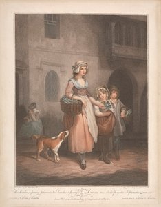 بائع زهرة الربيع ، مجموعتان من بيني بريمروس ، واثنان من باقات زهرة الربيع ... بواسطة لويجي شيافونيتي