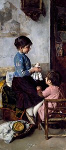 أيام سعيدة ، لوحة لويجي سيرينا (1855-1911) ، زيت على قماش بواسطة لويجي سيرينا