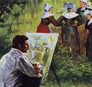 ألهمه سيزان لرسم مناظر بريتون الطبيعية الملونة (ليثو ملون)