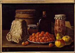 الجبن والفواكه والمتلقي. رسم لويس ميلينديز (1716 - 1780) ، المدرسة الإسبانية
