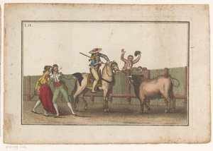 يصوب بيكادور رمحه على ثور Coleccion de las Principales suertes de una corrida de toros (عنوان السلسلة) مجموعة من أهم المناورات في مصارعة الثيران (عنوان المسلسل)