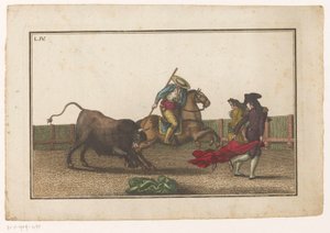 يغرق بيكادور رمحه في ثور Coleccion de las Principales suertes de una corrida de toros (عنوان السلسلة) مجموعة من أهم المناورات في مصارعة الثيران (عنوان المسلسل)