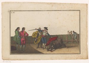 طعن الثور من قبل مصارع الثيران Coleccion de las Principales suertes de una corrida de toros (عنوان السلسلة) مجموعة من أهم المناورات في مصارعة الثيران (عنوان المسلسل)