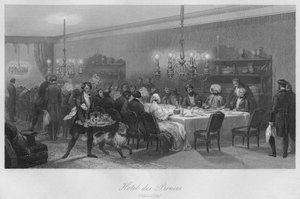 فندق الأمراء. جدول DHote ، c1843 بواسطة الأسهم ناب