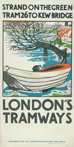 `` Strand on the Green ، Tram 26 to Kew Bridge '' ، ملصق مجلس مقاطعة لندن LCC Tramways ، 1924 بواسطة م هيثورن