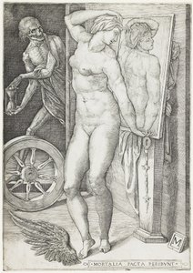 الموت يفاجئ امرأة ، حوالي 1490 - 1540 (نقش). بواسطة سيد م