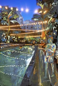 Night Swim، 2021 (طلاء أكريليك على طباعة صبغية أرشيفية) بواسطة مادلين جروس