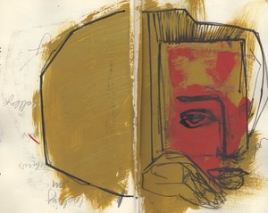 كراسة الرسم 38، 2025 (طلاء تمبراً وحبراً وقلم رصاص على ورق) بواسطة 
