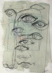 كراسة الرسم 41، 2025 (طلاء تمبراً، فحم على ورق) بواسطة 