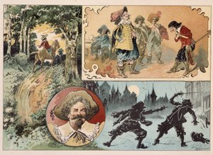 Cyrano de Bergerac ، رسم توضيحي لرواية Cyrano de Bergerac: "العالم الآخر" بواسطة هنري مايجروت