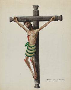 كريستو ، منحوت ومرسوم ، على صليب خشبي أسود منحوت ، ج. 1937. بواسطة ماجل ج