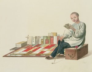 بائع كتب ، اللوحة 6 من "زي الصين" ، نقشها ج. دادلي ، 1800 بواسطة الرائد جورج هنري ميسون