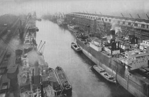 دوكلاند العظمى الشمالية ، أربعة وثلاثين ميلاً من البحر ومع ذلك ميناء ، c1935 بواسطة شركة مانشيستر شيب كنال
