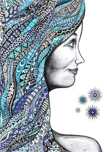 شعر أزرق بواسطة ماندالا الحسية