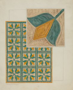 غطاء لحاف مزين ، c. 1937. بواسطة مانويل جي رونيان