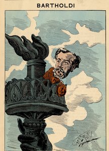غلاف رجال اليوم ، العدد 305 ، رسم توضيحي لمانويل لوك (1854-1919): تمثال الحرية ، بارتولدي أوغست (1834-1904) بواسطة مانويل لوك