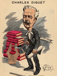 غلاف Les Hommes Today ، رقم 393 ، رسم توضيحي لمانويل لوك (1854-1919): Litterature ، Lyre - Diget Charles (1836-1909) بواسطة مانويل لوك