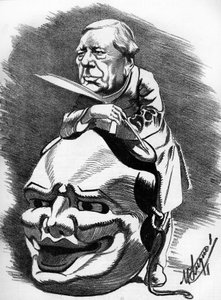 يوجين لابيش (1815-1888) ، كاتب مسرحي فرنسي. كارتون لرسام الكاريكاتير مانويل لوك. في "The Cartoon" عام 1886.