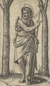 يوحنا المعمدان يحمل عصا ، من سلسلة 'Piccoli Santi' Small Saints ، ... ، كاليفورنيا. 1500-1527. بواسطة ماركانتونيو رايموندي