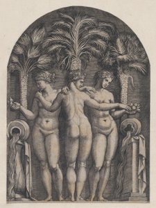 مرآة العظمة الرومانية: النعم الثلاث ، كاليفورنيا. 1500-1534. ، كاليفورنيا. 1500-1534. بواسطة ماركانتونيو رايموندي