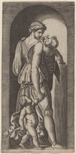 صدقة بواسطة Marcantonio Raimondi بعد رافائيل
