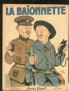 غلاف كتاب "La Baionnette" ، ساخر بألوان