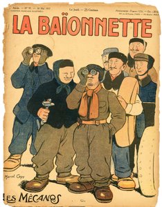 غلاف كتاب "La Baionnette" ، ساخر بألوان بواسطة مارسيل أمابل لاعب خط الوسط كابي