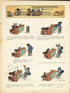 Illustration by Marcel Capy (1865-1941) in Le Rire, 30/03/12 - Musicotherapie - Music, Piano بواسطة مارسيل أمابل لاعب خط الوسط كابي