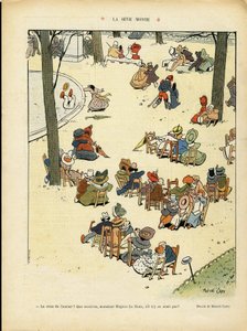 رسم توضيحي لمارسيل كابي (1865-1941) في Le Rire ، 02/05/08 - La seve monte - الحب ، الحديقة العامة ، الشجرة بواسطة مارسيل أمابل لاعب خط الوسط كابي